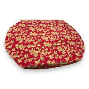 Vtg April Cornell Red Grapevines Cotton Cottage Tablecloth 77x76 Round Rectangle